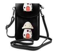 BROLEO Small Cell Phone Purse 7.6x4.9in Little Monster'S Mushroom House Prints Leather Crossbody Flap Phone Case For Women, Perfect For Walking, Camping