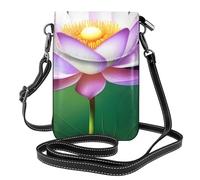BROLEO Small Cell Phone Purse 7.6x4.9in Magic Lotus Floral Prints Leather Crossbody Flap Phone Case For Women, Perfect For Walking, Camping