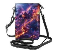 BROLEO Small Cell Phone Purse 7.6x4.9in Volcanic Lava Prints Leather Crossbody Flap Phone Case For Women, Perfect For Walking, Camping