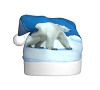 BROLEO Snowy Mountain Polar Bear Printed Christmas Hat for Adult quality accessory soft, lightweight, and fluffy