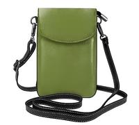 BROLEO Solid Dark Green Printing Small Leather Women'S Crossbody Flip Phone Bag, Waterproof And Durable