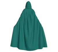 BROLEO Solid Dark Green Prints Halloween Adult Hooded Cape Cloak No Zipper, Comfortable For Costume Parties
