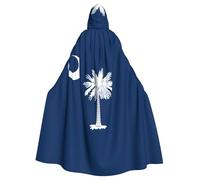 BROLEO South Carolina Flag Printing Halloween Adult Hooded Cape Men'S And Women'S Clothing Mantle Role-Playing