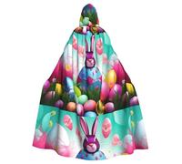 BROLEO Spring Happy Easter Holiday Prints Halloween Adult Hooded Cape Cloak No Zipper, Comfortable For Costume Parties