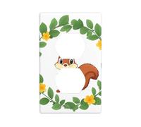BROLEO Squirrel Wreath Printing Double Socket Wall Panel Decorative is Durable and Suitable for Socket Light Switch Accessories 4.5x2.76in