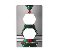BROLEO Star Christmas Tree Printing Double Socket Wall Panel Decorative for Residential and Commercial Areas 4.5x2.76in