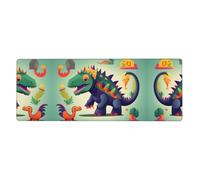 BROLEO Stylish Learning Alphabets With Dinosaurs Printing Extra Large Mouse Pad Strong Adhesion, Durable, Precise Locking Edge 12x31.5in