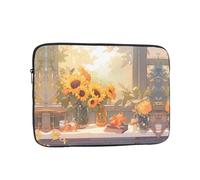 BROLEO Sunflowers Under The windowsill Prints Portable Shockproof Laptop Sleeve Case 12 inch for Men and Women's Business Travel, School, and Office Daily Use