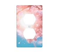 BROLEO Sunshine Under The Trees Printing Double Socket Wall Panel Electrical Socket Cover Plate is Shatter Resistant and Durable 4.5x2.76in