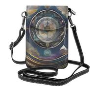 BROLEO Tarot Compass Printing Small Leather Women'S Crossbody Flip Phone Bag, Waterproof And Durable
