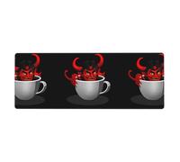 BROLEO The Devil In The Cup Printing Extra Large Mouse Pad, Computer Office Anti Slip Gaming Keyboard Thickened Version 12x31.5in