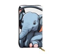 BROLEO The Elephant in The Room Picture Leather Long Clutch Wallet for Fashionable Girls and Women - Durable, Stylish, and Functional