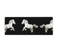 BROLEO The Galloping White Horse Printing Extra Large Mouse pad, Computer Office Anti Slip Gaming Keyboard Thickened Version 12x31.5in