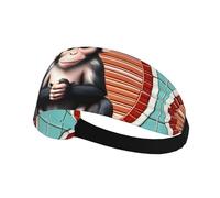 BROLEO The Silent Monkey Printing Sports Headband for Women Sweat Proof Bandeau Summer Elastic Band