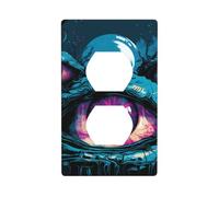 BROLEO Three-Eyed Monster Printing Double Socket Wall Panel Electrical Socket Cover Plate is Shatter Resistant and Durable 4.5x2.76in