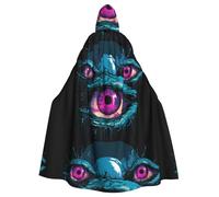 BROLEO Three-Eyed Monster Printing Halloween Adult Hooded Cape Men'S And Women'S Clothing Mantle Role-Playing