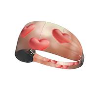 BROLEO Three Hearts Printing Sports Headband for Women Sweat Proof Bandeau Summer Elastic Band