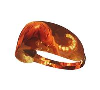 BROLEO Tiger On Fire Printing Sports Headband for Women Sweat Proof Bandeau Summer Elastic Band