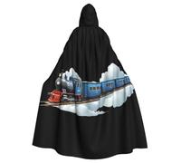 BROLEO Train Passing Through The Clouds Printing Halloween Adult Hooded Cape Men'S And Women'S Clothing Mantle Role-Playing