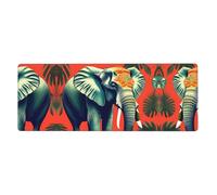 BROLEO Tropical African Elephant Printing Extra Large Mouse Pad Strong Adhesion, Durable, Precise Locking Edge 12x31.5in