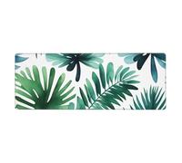 BROLEO Tropical Palm Tree Leaves Watercolor Printing Extra Large Mouse Pad, Computer Office Anti Slip Gaming Keyboard Thickened Version 12x31.5in