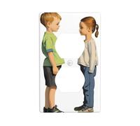 BROLEO Turn Around and Meet You Printing Double Socket Wall Panel Decorative is Durable and Suitable for Socket Light Switch Accessories 4.5x2.76in
