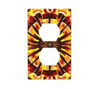 BROLEO Turning The Flame Printing Double Socket Wall Panel Decorative for Residential and Commercial Areas 4.5x2.76in