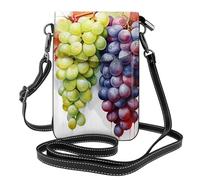 BROLEO Two Bunches Of Grapes Printing Small Leather Women'S Crossbody Flip Phone Bag, Waterproof And Durable