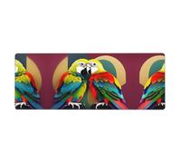 BROLEO Two Colored Parrots Printing Extra Large Mouse Pad Strong Adhesion, Durable, Precise Locking Edge 12x31.5in
