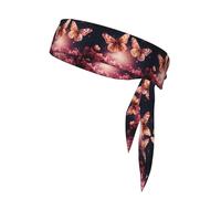 BROLEO Two Fantasy Butterflies Printing Sports Headscarf, Casual Headband, Elastic, Sweat Absorbing, Adjustable, Anti Slip