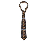 BROLEO Two Fighting Wolves printing Men's tie classic style suit cravat suitable for holidays and work