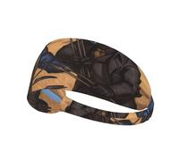BROLEO Two Fighting Wolves Printing Sports Headband for Women Sweat Proof Bandeau Summer Elastic Band