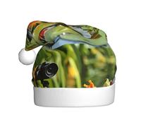 BROLEO Two Frogs Taking Pictures Pattern Christmas Hat for Adult for men and women clothing headband for festive occasions