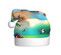 BROLEO Two Mandarin Ducks Pattern Christmas Hat for Adult for men and women clothing headband for festive occasions