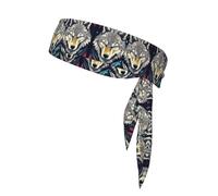 BROLEO Two wolves Prints Sports headscarf, sweat absorbing and breathable, motion headband, double-sided kerchief