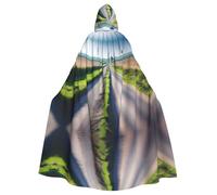 BROLEO Uneven Country Road Prints Halloween Adult Hooded Cape Cloak No Zipper, Comfortable For Costume Parties