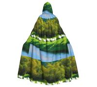 BROLEO Unicorns By The River Prints Halloween Adult Hooded Cape Cloak No Zipper, Comfortable For Costume Parties