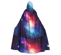 BROLEO Universe Galaxy Star Space Prints Halloween Adult Hooded Cape Cloak No Zipper, Comfortable For Costume Parties