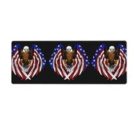 BROLEO Usa Flag Patriotic Eagle Printing Extra Large Mouse Pad Strong Adhesion, Durable, Precise Locking Edge 12x31.5in