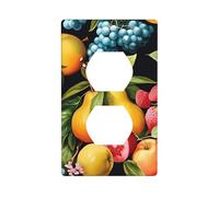 BROLEO Various Fruits Printing Double Socket Wall Panel Decorative is Durable and Suitable for Socket Light Switch Accessories 4.5x2.76in