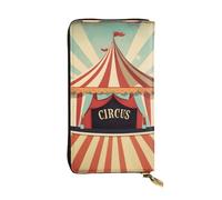 BROLEO Vintage Circus Background Picture Leather Long Clutch Wallet for Fashionable Girls and Women - Durable, Stylish, and Functional