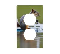 BROLEO Water Skiing Fox Squirrel Printing Double Socket Wall Panel Decorative for Residential and Commercial Areas 4.5x2.76in
