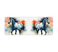 BROLEO Watercolor Horse Printing Extra Large Mouse Pad Strong Adhesion, Durable, Precise Locking Edge 12x31.5in