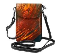 BROLEO Waves rolling in the sea printing Ladies' mobile phone with leather foreskin, crossbody flip cover, small adjustable shoulder strap