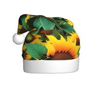 BROLEO Weed with Sunflower Printed Christmas Hat for Adult quality accessory soft, lightweight, and fluffy