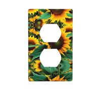BROLEO Weed with Sunflower Printing Double Socket Wall Panel Decorative for Residential and Commercial Areas 4.5x2.76in