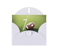 BROLEO White Greeting Card American Football Ball On Grass Sports Picture for Christmas, Children's Birthday, Valentine's Day, and Party Invitation