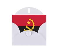 BROLEO White Greeting Card Angola Flag Prints Perfect for Valentine's Day, Wedding Anniversary & Party Invitations