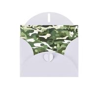 BROLEO White Greeting Card Camo Green Picture for Christmas, Children's Birthday, Valentine's Day, and Party Invitation