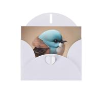 BROLEO White Greeting Card Cute little bird Picture for Christmas, Children's Birthday, Valentine's Day, and Party Invitation